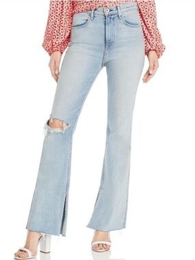 rag & bone Light Blue Split-Hem boot cut Jeans